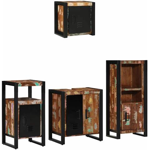 Set di mobili per il bagno 4 pcs Legno massello riciclato - Foto 1