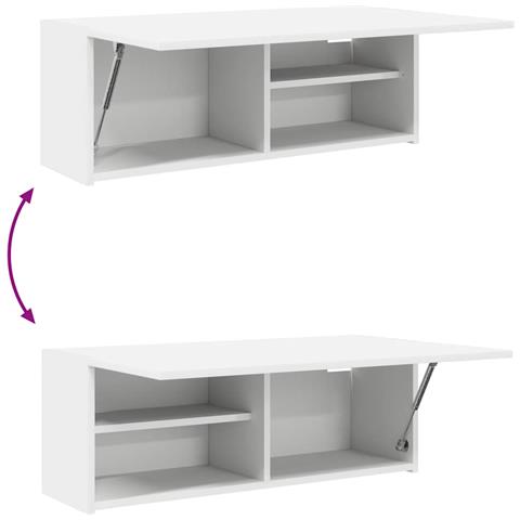 Mobile da Bagno a Parete Bianco 80x25x30cm in Legno Multistrato - Foto 9