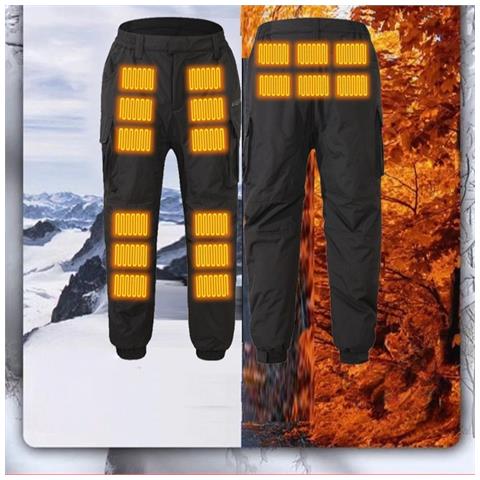 Pantaloni Riscaldati: Antivento E Antipioggia, Fibra Di Carbonio, Riscaldamento Multizona, Alimentazione Usb L - Foto 7