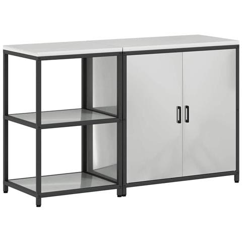 Set di Stoccaggio per Cucina 2 pcs Argento 150 x 50 x 92 cm - Foto 1