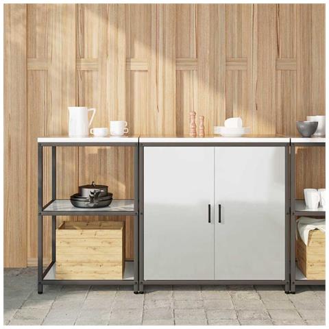 Set di Stoccaggio per Cucina 2 pcs Argento 150 x 50 x 92 cm - Foto 2