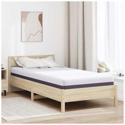 Materasso Bianco e Grigio 90 x 190 cm Schiuma - Foto 2