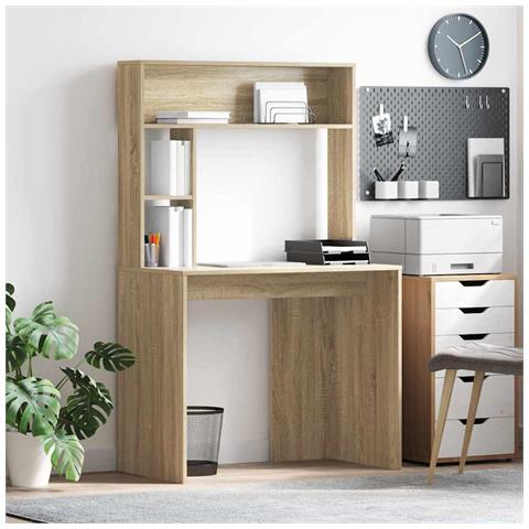 Scrivania rovere sonoma 91 x 50 x 149 cm Legno multistrato - Foto 2