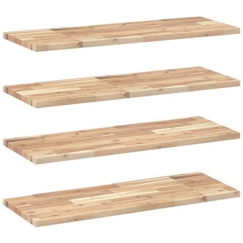 Mensole da Parete 4 pz 100x30x2 cm Legno Acacia Non Trattato - Foto 1