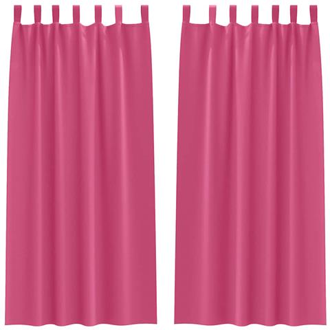 Tende con tende 2 pcs Rosa Vivo Poliestere - Foto 1