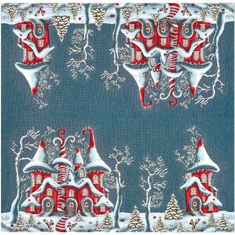 Tovaglia Centrotavola Centrino Tavolo Fantasie Natalizie Cinigliato Piazzato Made Italy 90x90 Chateaux Noel - Foto 1