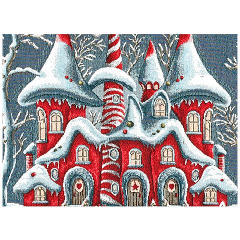 Tovaglia Centrotavola Centrino Tavolo Fantasie Natalizie Cinigliato Piazzato Made Italy 90x90 Chateaux Noel - Foto 2