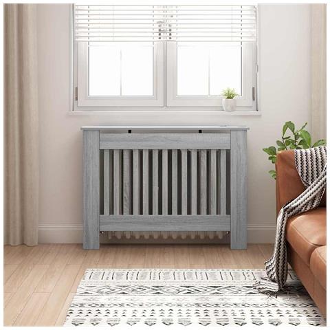 Copertura per radiatori Grigio Sonoma 112 x 19 x 81,5 cm - Foto 2