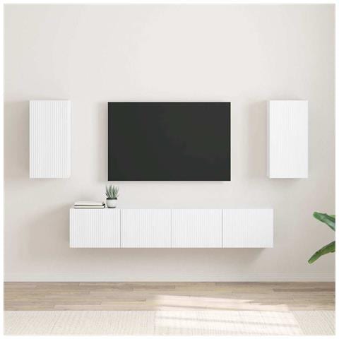 Mobile TV da parete 2 pcs Bianco 30 x 31 x 60 cm - Foto 2