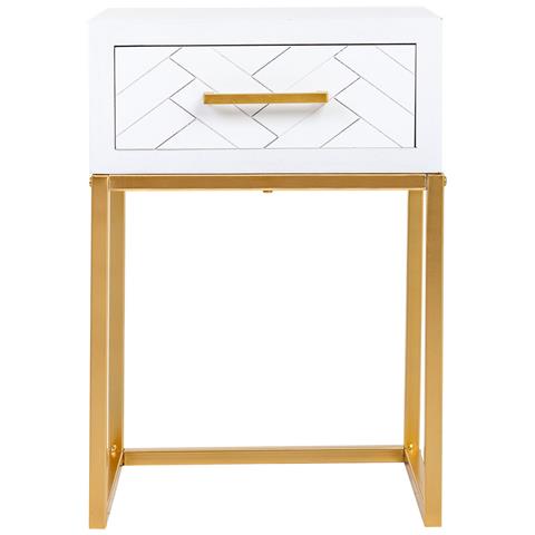 Comodino In Legno E Metallo 1 Cassetto 40x36x60 - Foto 2