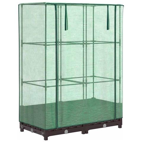 Letto Rialzato con Copertura Serra Effetto Rattan 80x40x123 cm - Foto 1