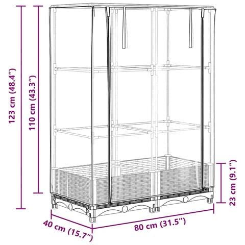 Letto Rialzato con Copertura Serra Effetto Rattan 80x40x123 cm - Foto 9