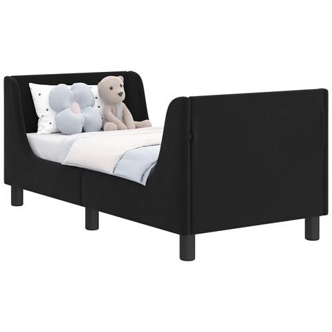Struttura letto per bambini con testata Nero 70 x 140 cm - Foto 1