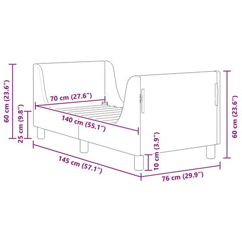 Struttura letto per bambini con testata Nero 70 x 140 cm - Foto 9