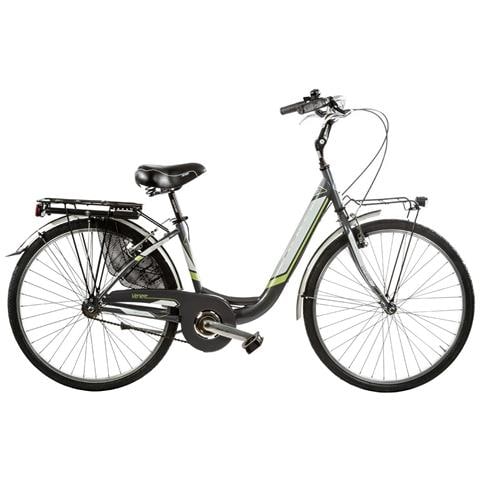 Bici Alluminio Da Donna Misura 26 X 1,75 Bicicletta Linea Venere City Bike Senza Cambio 1v Completa Di Accessori Luci A Led - 40 Titanio Verde Lime - Foto 1