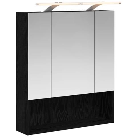 Mobiletto per specchio da bagno Rovere Nero 60 x 14.5 x 70 cm - Foto 1