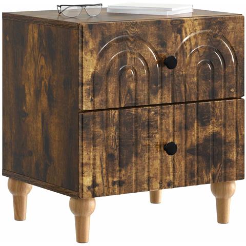Armadio da Notte 2 pcs Rovere Fumo 43 x 34,5 x 48 cm - Foto 2