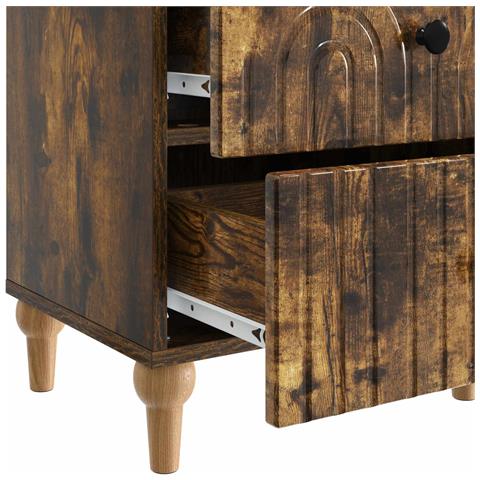 Armadio da Notte 2 pcs Rovere Fumo 43 x 34,5 x 48 cm - Foto 9