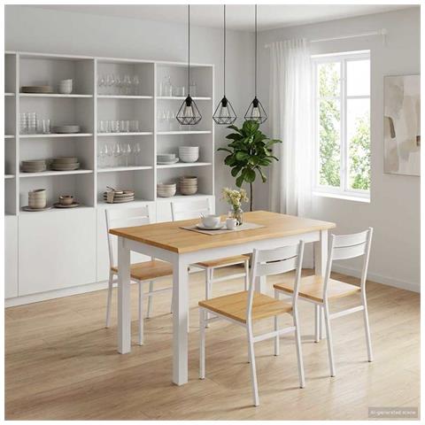 Tavolo da pranzo EKAI Bianco 112 x 70 x 76,5 cm - Foto 2