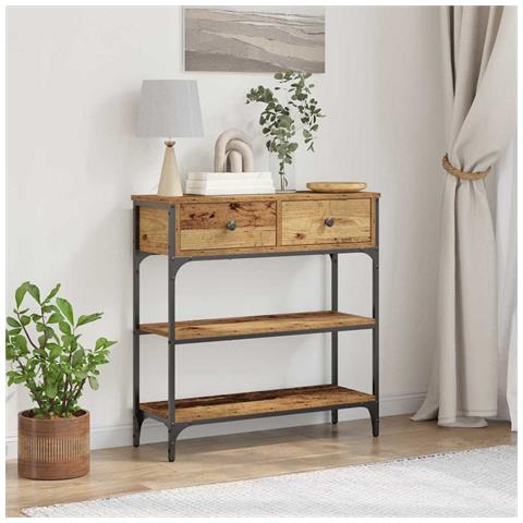 Tavolo consolle con cassetto Legno vecchio 72.5 x 25 x 75 cm - Foto 2