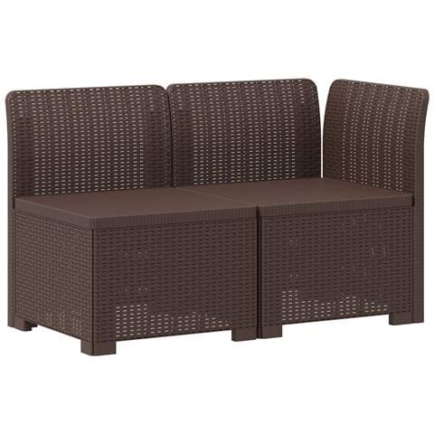 Divano da Giardino a 2 Posti Aspetto Rattan PP Marrone - Foto 1