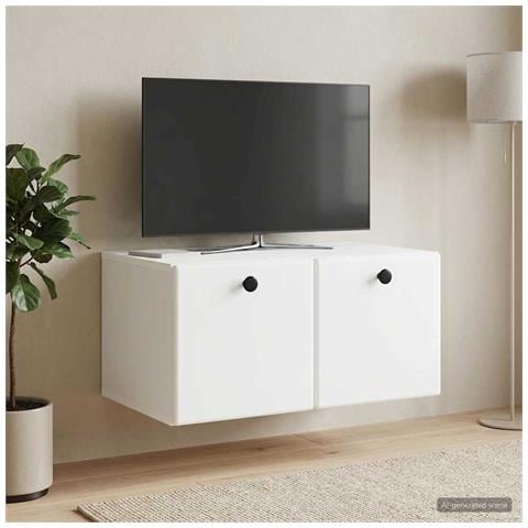 Mobile Porta TV da Muro 59,5 x 41 x 30 cm Bianco - Foto 2