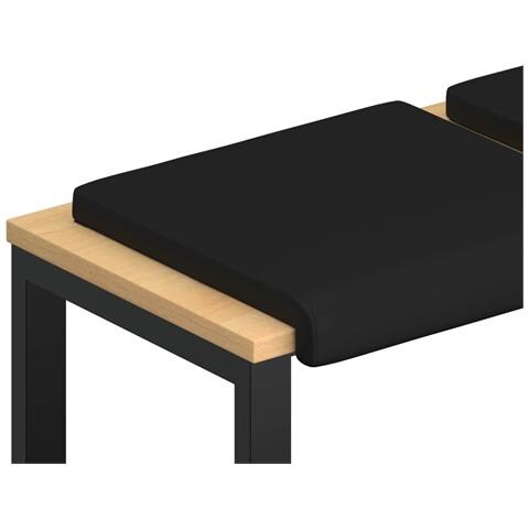 Cuscino per panchina 2 pz Similpelle Nero Profondità 35 cm - Foto 1