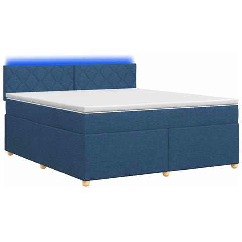 Letto box spring con materasso Blu 180 x 200 cm Tessuto - Foto 1