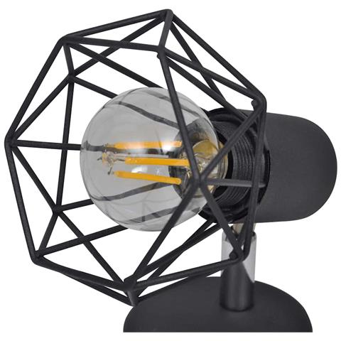 Set 2 Applique con Rete in Stile Industriale Nero Lampadina LED - Foto 2