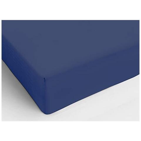 Lenzuolo Sotto Con Angoli In Cotone In Tinta Unita Colore Blu C.N. Matrimoniale Blu - Foto 1