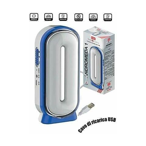 Luce Emergenza Casa Led Lampada Torcia Ricaricabile Portatile Orion 120 Dimmer - Foto 2