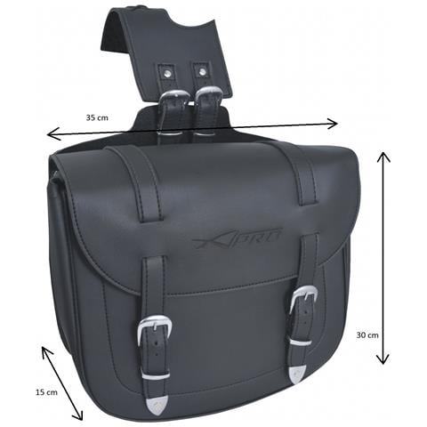 Borsa Singola Laterale Moto Custom Universali Mono Chopper Nero - Foto 2