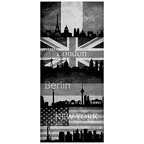 , Pannello Autoadesivo Decorativo Con Stampa In Bianco E Nero""metropolis"", 942492 - Foto 1