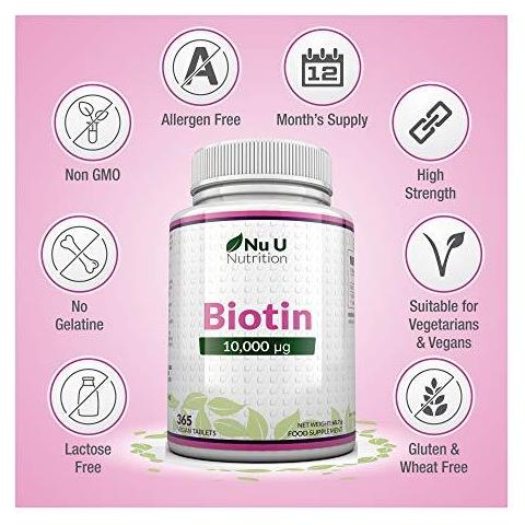 Biotina Crescita Dei Capelli Supplemento - 365 Compresse (esercizio Alimentazione) - Biotina 10000mcg Da - Foto 4