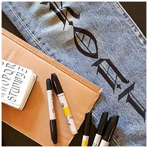 Twin Tip Marker Permanenti Fine Ultrafini Punti Nero 1 Conte - Foto 4