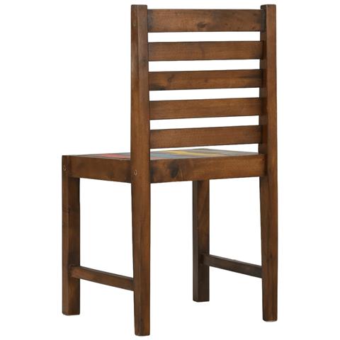 Sedie Da Pranzo 4 Pz In Legno Massello Di Recupero - Foto 9