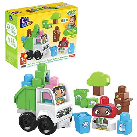 Green Town Sort & Recycle Squad Set Da Costruzione Con 19 Grandi Blocchi Da Costruzione E Pezzi Speciali, Set Regalo Giocattolo Per Bambini Da 1 Anno In Su (esclusiva Amazon) - Foto 1