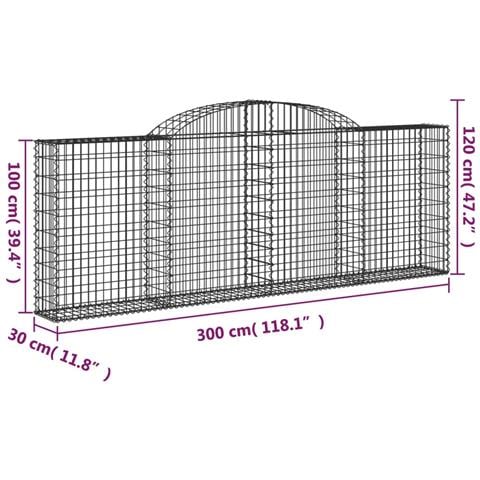 Cesto Gabbione Ad Arco 300x30x100/120 Cm Ferro Zincato - Foto 4