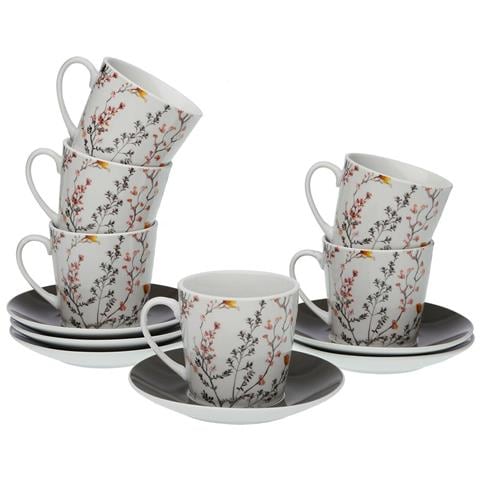Set Di 6 Tazze Da Tè Con Piatto Balbec Porcellana - Foto 1