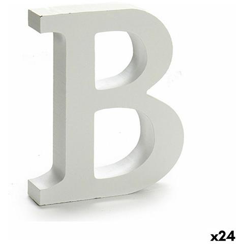 Lettera B Legno Bianco (2 X 16 X 14,5 Cm) (24 Unità) - Foto 1