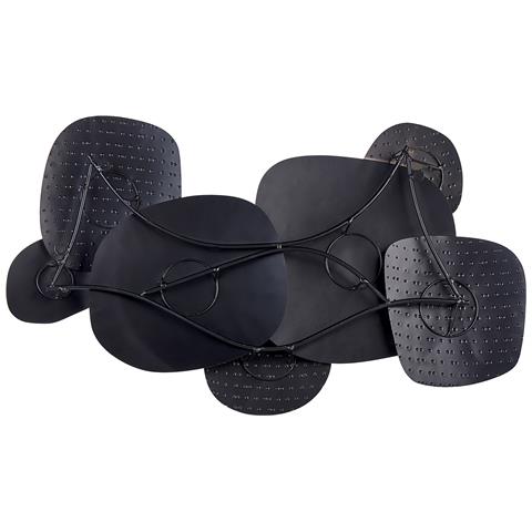 Decorazione Da Parete Nero E Oro 80 X 48 Cm Hafnium - Foto 5