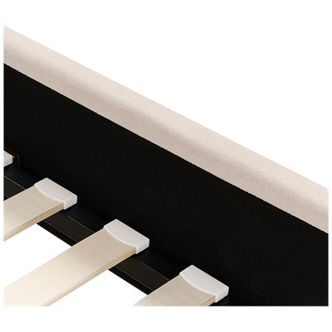 Letto Matrimoniale Tessuto Beige Chiaro 160 X 200 Cm Ambillou - Foto 2