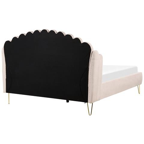 Letto Matrimoniale Tessuto Beige Chiaro 160 X 200 Cm Ambillou - Foto 8