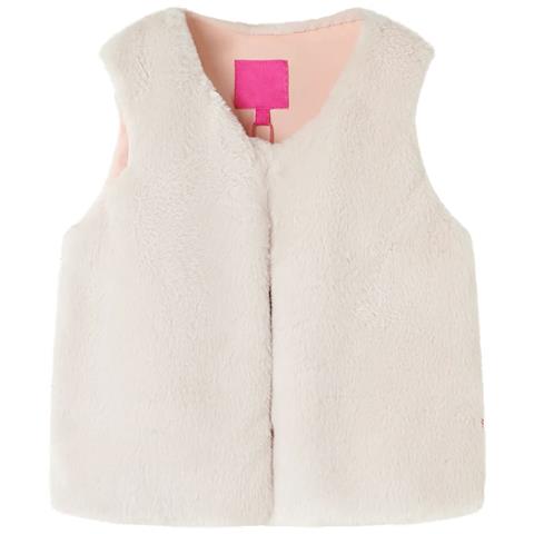 Gilet Da Bambina In Pelliccia Sintetica Beige 92 - Foto 1