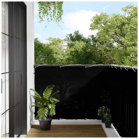 Paravento Da Balcone Nero 120x700 Cm 100% Poliestere Oxford - Foto 1