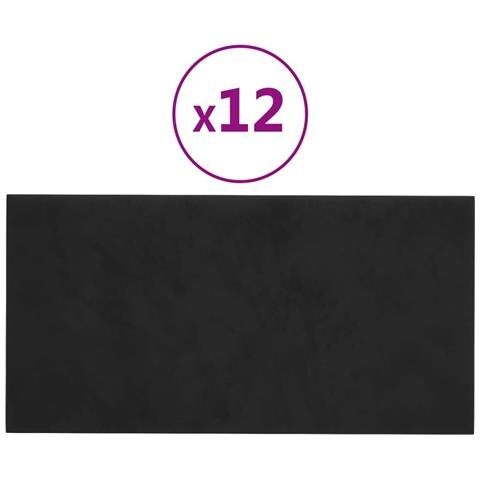 Pannelli Murali 12 Pz Neri 60x30 Cm In Velluto 2,16 M - Foto 2