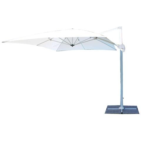 Ombrellone Da Giardino 3x3 Mt Con Antivento E Base A Crociera Indocte - White - Foto 1