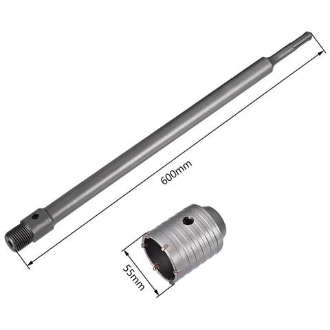 Fresa Per Muro Tazza 55 Mm Asta Prolunga 60 Cm Attacco Sds Plus Da Trapano - Foto 2