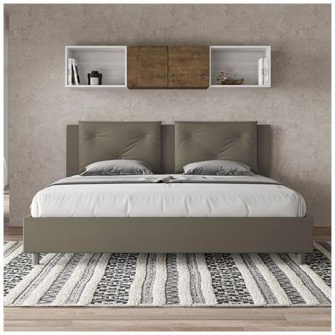 Letto Contenitore Imbottito 180x190 Similpelle Cappuccino Appia - Foto 2
