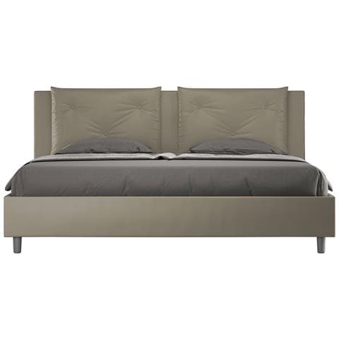 Letto Contenitore Imbottito 180x190 Similpelle Cappuccino Appia - Foto 1
